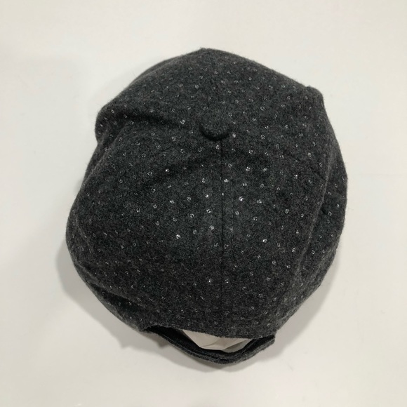 Gray Metallic Dots Wool Blend Baseball Hat - Picture 5 of 7